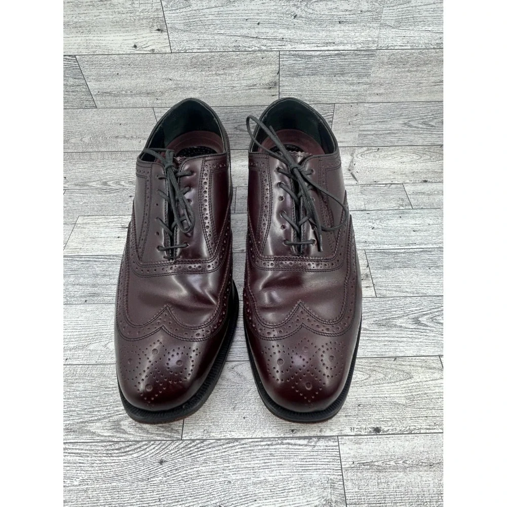 Florsheim Men 9.5 D Burgundy Leather‎ Wingtip Oxford Brogue Dress Shoes 17066-05